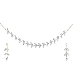 Classic American Diamond Studded Handcrafted Necklace Set for Women and Girls