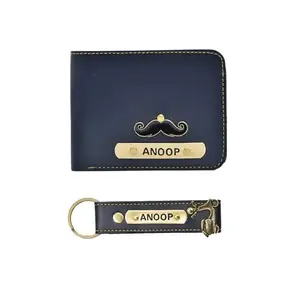 NAVYA ROYAL ART Leather Men's Wallet and Keychain Combo Pack for Gift/Combo Set - Blue 2