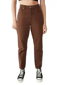 Effortless Chic: Embrace Comfort and Style with Our Trendsetting Mom Fit Jeans (30, Brown)