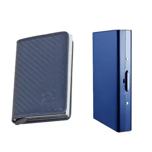 Stealodeal Metal and PU Unisex Cash and Card Holders, Pack of 2, Blue
