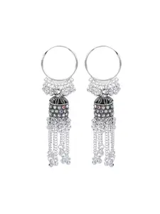 Efulgenz Beaded Hoop Crystal Jhumka Jhumki Earrings Set for Women