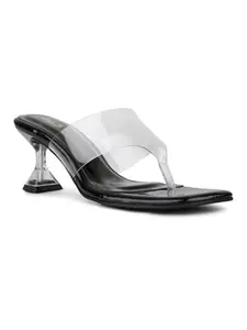 Inc.5 Womens Black Transparent Kitten Heels