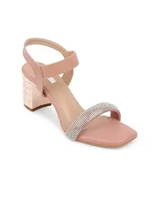 ELLE Women Sandal,Peach,UK-8