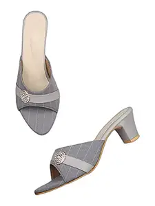 Walktrendy Womens Synthetic Grey Sandals With Heels - 6 UK (Wtwhs300_Grey_39)