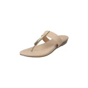 Metro Women Beige faux Leather Slip-on Comfort Fashion Sandal UK/4 EU/37 (32-309)