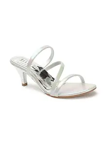 ELLE Women's EL-AR-W-110 Fashionable and Stylish Sandal for Casual Use I Party I Wedding Wear Silver Slide 6 Kids UK