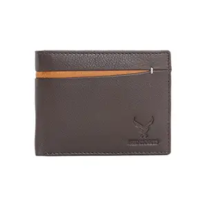 REDHORNS Genuine Leather Wallet for Men | RFID Protected Mens Wallet with 10 Credit/Debit Card Slots | Slim Leather Purse for Men (A131C_Dark Brown)