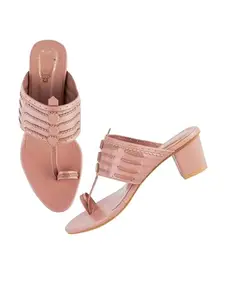 Shoetopia Women's Girls-KH-5555 Heeled Sandal-4 Kids UK (Girls-KH-5555-Peach)-EU37