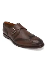 Louis Philippe Men Brown Leather Slip Ons