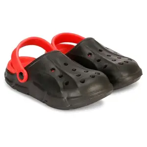 Liboni Lightweight Classic Black Red Clogs, Sandals with Adjustable Back Strap for Men (7)