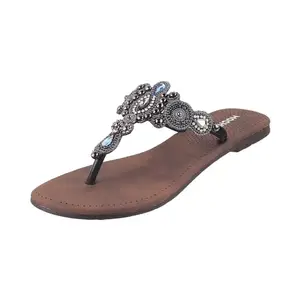 Mochi Women Black Casual Synthetic Sandals UK/7 EU/40(32-571)