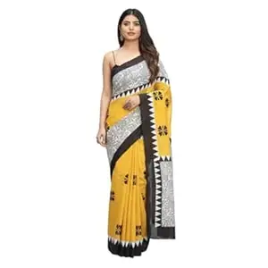 Blue&Bloom Women's Soft Cotton Mul Mul Saree with Blouse | Printed Saree | Lightweight, Breathable | Summer Saree | Elegant Ethnic Saree for Office, Casual | Soft Cotton