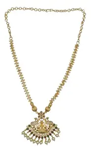 GVG jewellery Elevate your style with our gold finish Multi Colour stones Pendant chain set No-1441