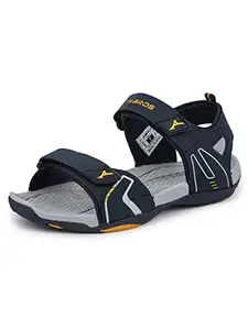 ABROS Men's ASLG0154 Sports Sandals -Navy/Mustard-6UK