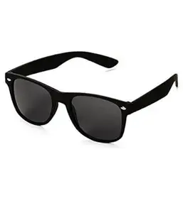 Rectangular Sunglasses, Black Frame, Dark Grey Lenses, Retro Style-Men Women