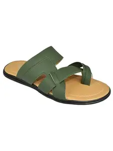 AJANTA Sandals for Men| Indoor, Outdoor Floaters and Sandal| Men Flip Flop| Casual |Home Use |Daliy-Wear|Anti Slip for Men's and Boy's Olive Green