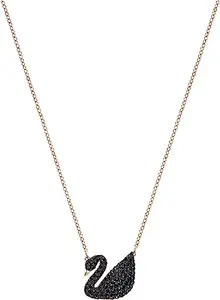 MEENAZ Pendant for Women and Girls Rose Gold Pendant Necklace for Women Western Stainless Steel Swan Long Chain Pendants Jewellery for Women Birthday Gift for Girls Anniversary Gift for Wife-361