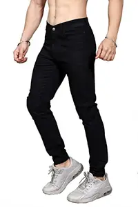Bedizen Fashion Hub Men Regular Fit Denim Jogger (Z Black-36)