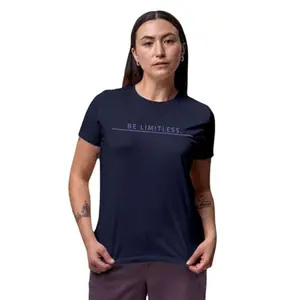 FIGHTERHERO Cotton Blend Women's Casual T-Shirt | Purple Who are Limitless Printed T-Shirt for Women (Navy Blue, XS)
