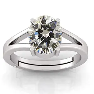SIDHARTH GEMS 15.00 Ratti 14.50 Carat Zircon Ring Diamond Ring American Diamond Zircon Stone Silver Plated Metal Adjustable Ring for Men and Women