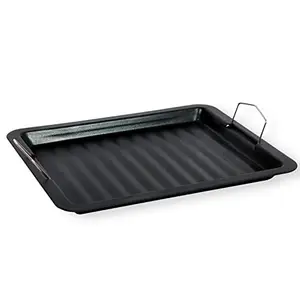 Beclina Beclina Baking Sheet Pan - Pack of 1 (Carbon Steel, 31 x 26.5 x 5 cm) | Cake Baking Tray | Rust Resistant Baking Tray for Oven | Baking Dish for Microwave Convection | Dishwasher Safe