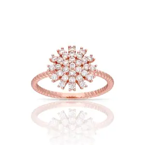 LUXEVOGUE Women 92.5 Sterling Silver Spiral Blossom Ring Size 6: 925 Silver 18K Rhodium Plating | Rose Gold