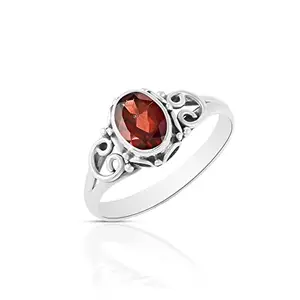 Silverrazzi 925 Sterling Silver Garnet Elegant Ring | lovable Gift for Women and Girls (Sz-10)