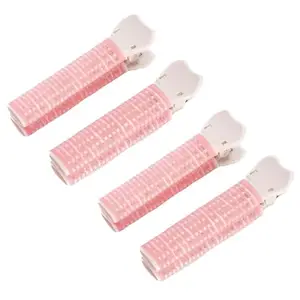 APOEM Hair Rollers with Clip Volumizing Bangs Curler DIY Styling Accessories Tool Portable Self Grip Volume Hair Root Clips, 4PCS, (Pink)