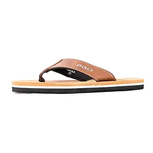 Khadim's Pro Synthetic EVA Sole Tan Solid Flip Flops for Men Size UK - 7
