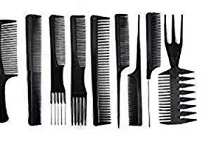 BOXO Hair Style 9 Pcs Comb Set For Men And Women 20 gm Black Pack of 1 (Cutting Comb Set)
