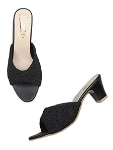 WalkTrendy Womens Synthetic Black Sandals With Heels - 4 UK (Wtwhs397_Black_37)