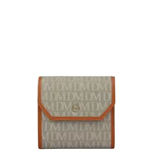 Da Milano Leather Mini Flap Wallet for Women - Grey (10124A)