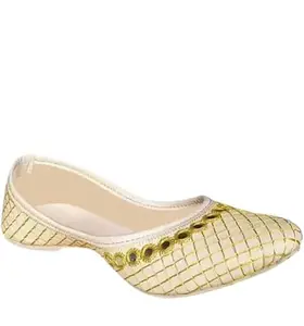Women's Pearl-Studded Ballet Flats, Yellow Quilted Design, Non-Slip Sole (WHITE, UK Footwear Size System, Adult, Women, Numeric, Medium, 5)