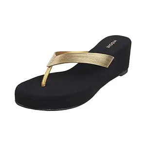 Mochi Womens Synthetic Gold Slippers (Size (5 UK (38 EU))