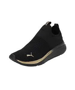 Puma Womens Softride Pro Echo Slip Metal Black-Gold Running Shoe - 8 UK (37878201)