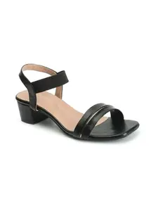ICONICS Women's Fashionable Backstrap Sandals Colour-Black, Size-UK 5