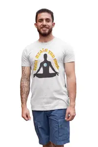 Danya Creation Yoga Heals The Soul - White - Comfortable Yoga T-Shirts for Yoga Printed Men's T-Shirts White