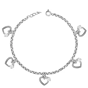 GIVA 925 Silver Tiny Heart Charm Anklet, (Single) Gifts for Girlfriend, Gifts for Women & Girls| With Certificate of Authenticity and 925 Stamp | 6 Month Warranty*