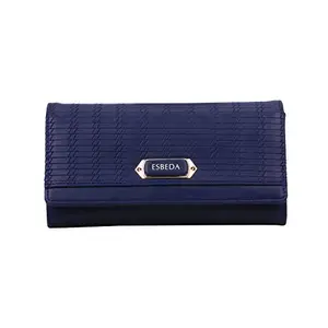 ESBEDA Navy Blue Colour Twill Wallet for Women