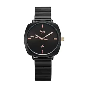 Fastrack Vyb Quartz Analog Black Dial Black Alloy Strap Watch for Women-FV60054KM01W
