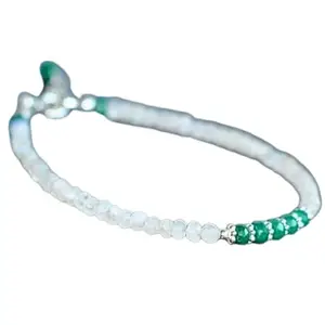 RRJEWELZ Rainbow Moonstone & Emerald bracelet for men & women - 3.5mm Rondelle Faceted beads - 7 Inch with Silver plated clasp – Healing, Fashion, Gift, Spiritual, Yoga|LCBR_RR_08455