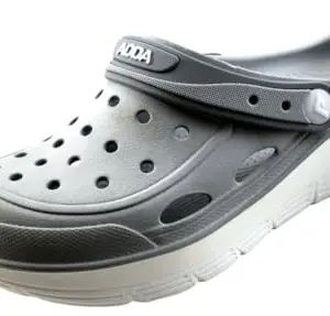 ADDA (LABEL) ADDA Men's Stylish Casual Sports Clogs/Sandals with Adjustable Back Strap for Adult | Comfortable & Lightweight| Stylish & Anti-Skid| Waterproof & Everyday Use Mules for Gents/Boys (Grey2, UK Footwear Size System, Adult, Men, Numeric, Medium, 4)