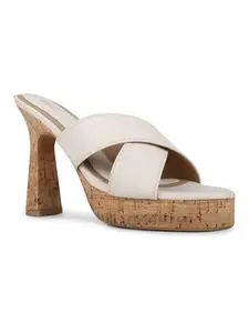 Inc.5 Womens Cream Party Wear Solid Round Toe Heels