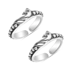 LeCalla 925 Sterling Silver Toe Rings for Women | BIS Hallmarked Oxidized Peacock Toe Ring | Elegant and Comfortable Toering jewelry Gift | Anniversary Birthday Wedding Gifts for Women