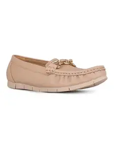 Inc.5 Women Peach Casual Solid Round Toe Loafer Shoes