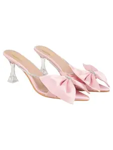 Shoetopia Women's Pink Heeled Sandal-3 Kids UK (Ultra-Peach)-EU36