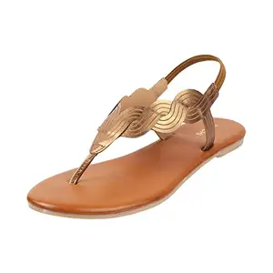 Mochi Women's Faux Leather Gold Toned Fashion Sandals UK/6 EU/39 (33-3082)