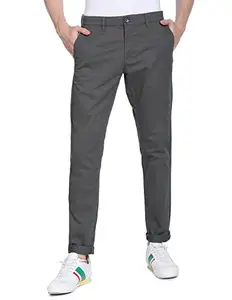 U.S. POLO ASSN. Men Mid Rise Austin Trim Fit Stretch Casual Trouser (USTRO0645_Grey_S)