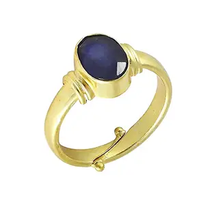BHOD GAYA 9.00/8.50/8.25/8.00/7.50/7.25/7.00/6.50/6.25 ratti Blue Sapphire Ring (Nilam/Neelam Stone Golden Plated Ring (Size 15 to 28) for Men and Woman