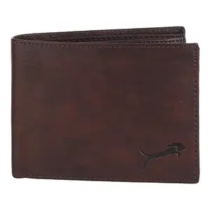 WILD EDGE Brown PU Genuine Leather Wallet for Men